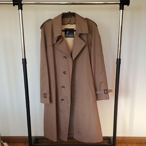 Misty Harbor Trench Coat with Wool Liner, Tan, Size 40